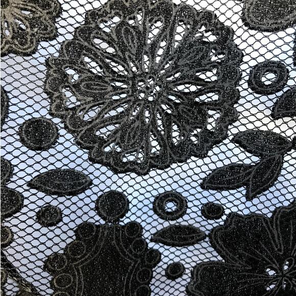 HD in Paris Mesh Popover Blouse with Lacey Pattern Overlay size 12 - Picture 8 of 12